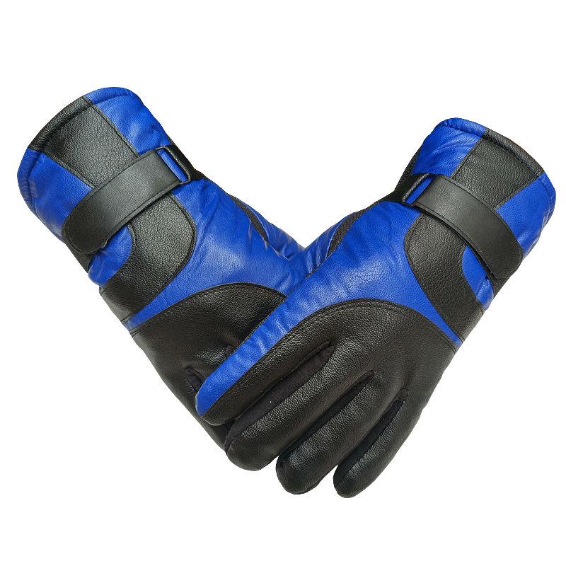 Thick gloves Man fashion gloves Plush Cotton gloves Windproof gloves Winter Warm Leather gloves