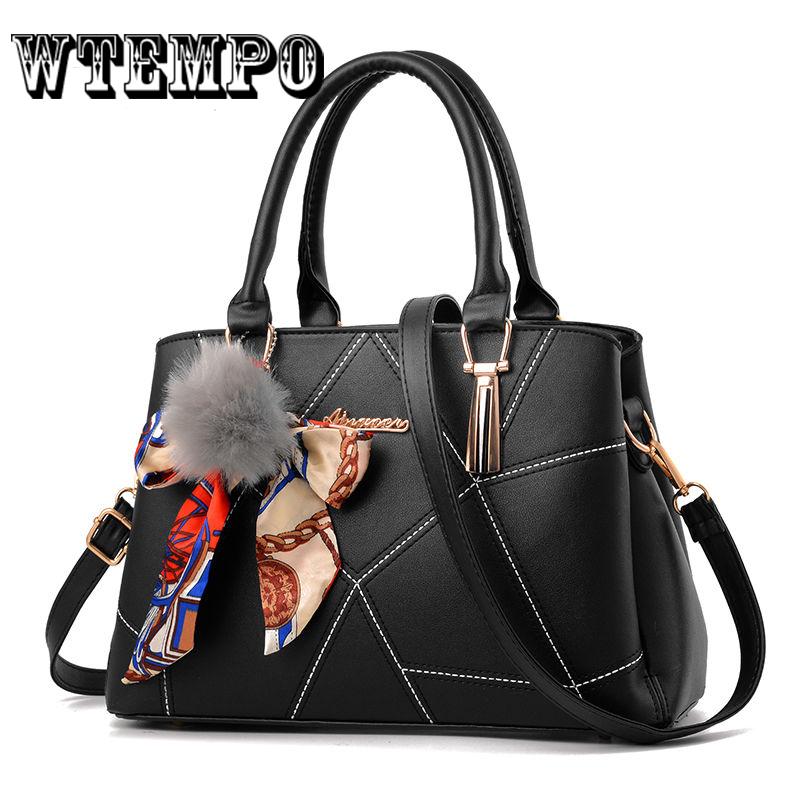 Handbags Bowknot Decoration Casual Women Shoulder Crossbody Handbags Leather Bags