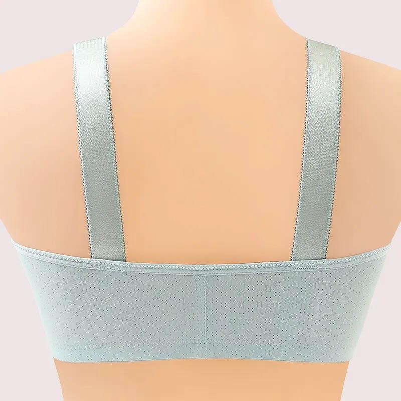 Front Button-type Anti-sagging Gather-up Breast-free Large Size Thin Breathable Underwear Anti-glare Adjustment Type Top-up Bra