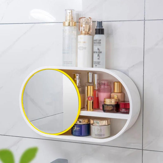 Cosmetic Storage Box Wall-mounted Punch-free Large-capacity Skin Care Product Rack, Dust-proof Lipstick Storage Makeup Box