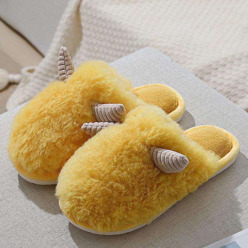 Autumn and Winter Pure Cotton Slippers Claw Design Shoes Indoor Non-slip Soft-soled Shoes Warm Simple Plush Cotton Shoes