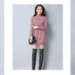 Women Winter Fall Turtleneck Knitwears Dresses Long Knitted Solid Color Sweater Skirt Thick