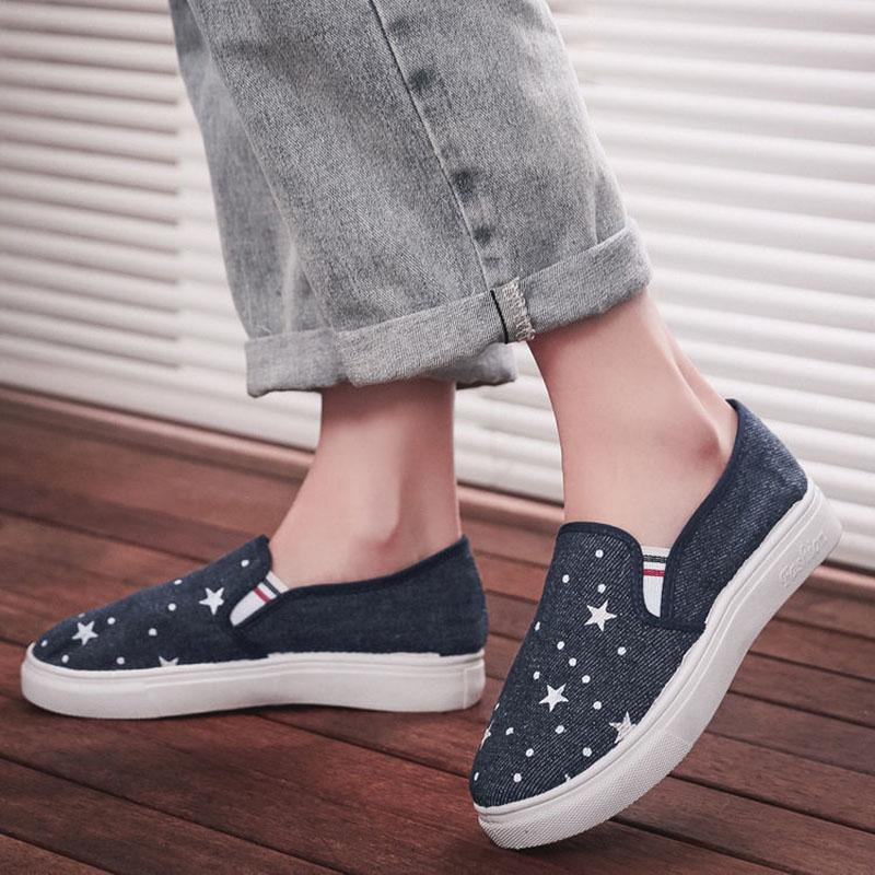 Old Beijing Cloth Shoes Women's One-foot Flat Soft Sole Single Shoes Breathable Canvas Shoes