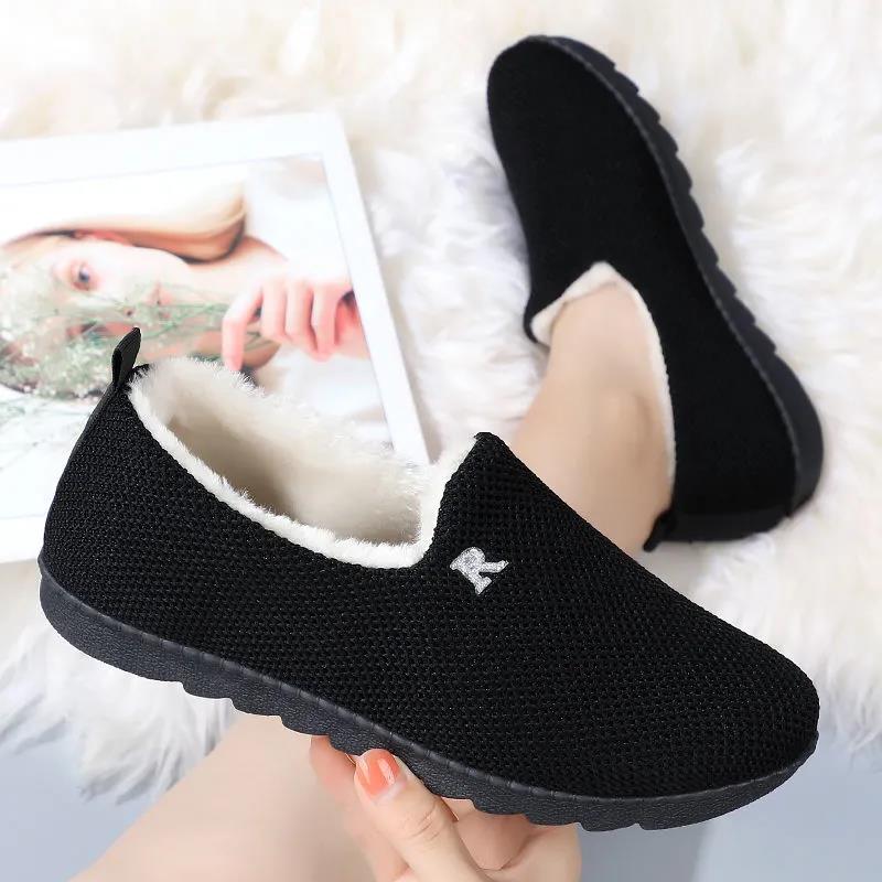 Women Cotton Shoes Home Plush Slipper Female Winter Warm Slippers Women Thick Bottom Waterproof Shoes Men Indoor Non-slip Footwear