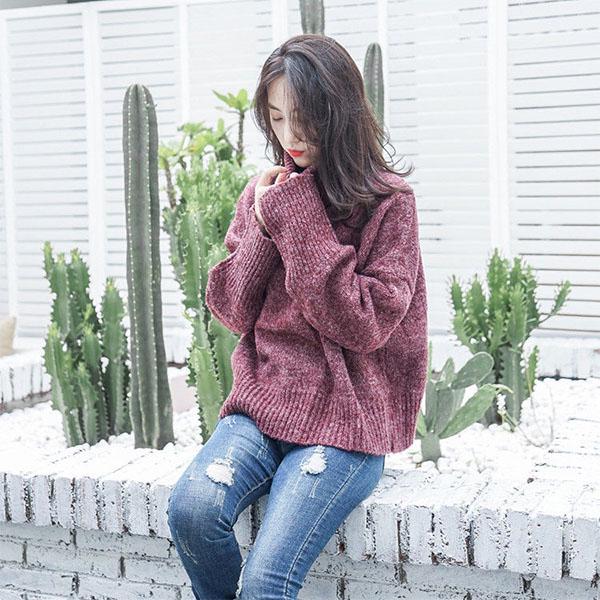 Thickened Warm Long-sleeved Sweater Loose and Thin Hedging Chic Sweater Female Student