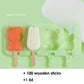 Homemade Food Grade Silicone Ice Cream Molds Ice Lolly Moulds Freezer Cartoon Ice Cream Bar Molds Maker with 100 Popsicle Sticks