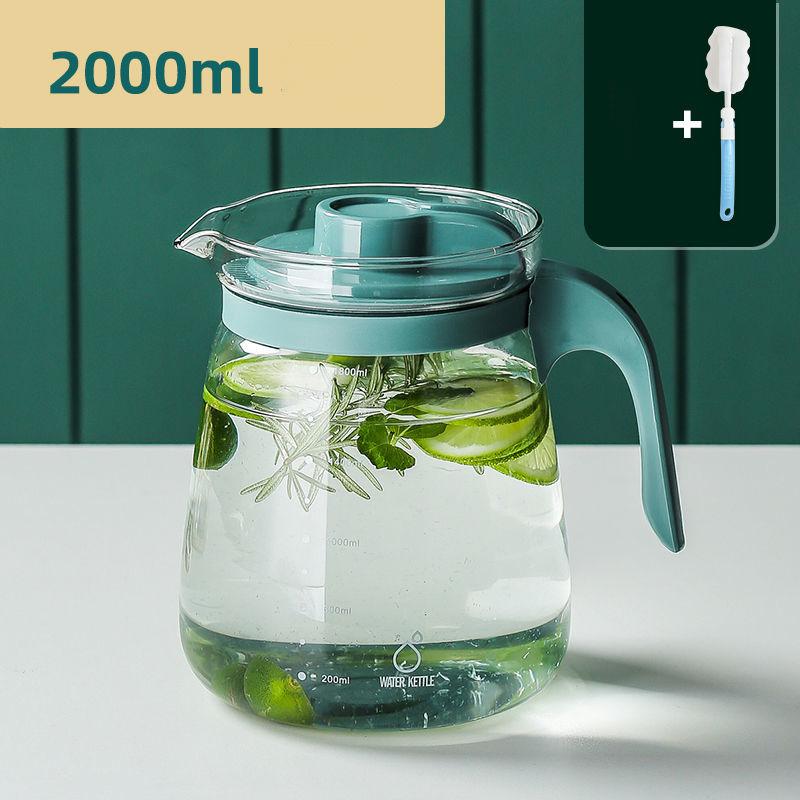 Cold Kettle Glass High Temperature and Thickening Large Capacity Household Water Bottle Set Boiling Water Glass Bubble Kettle