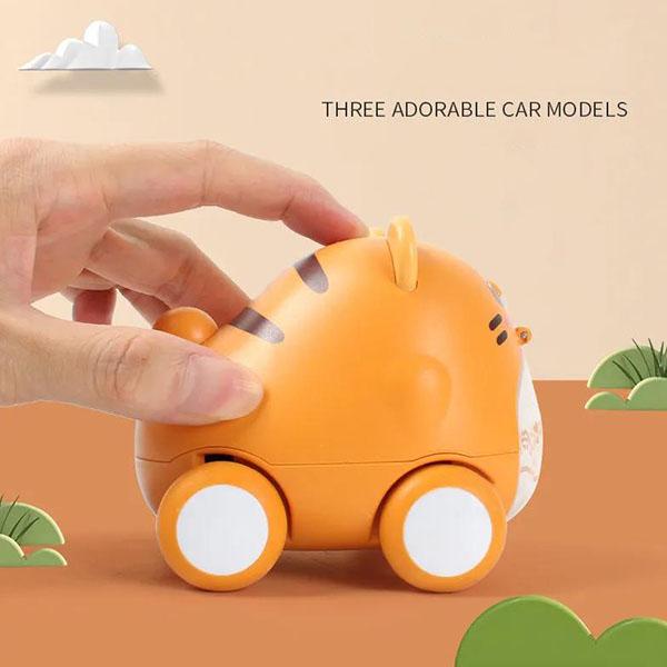 Children's Educational Toys Cartoon Button Catapult Car Toys Small Animal Inertia Toy Car Fall-resistant Cute Pet Modeling Toys