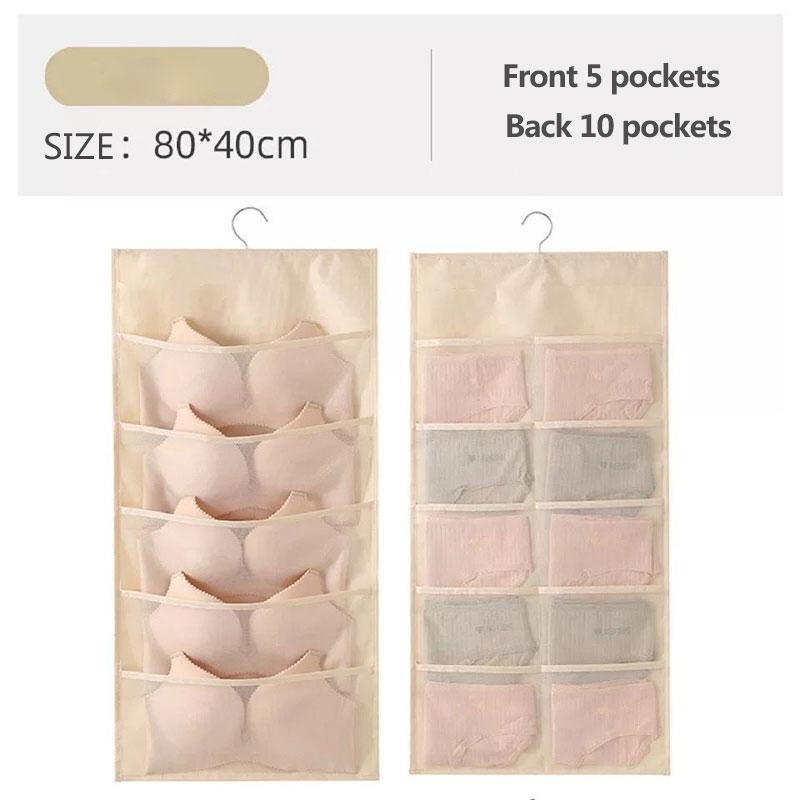 Oxford Cloth Underwear Storage Bag Panties Hanging Bag Wall-mounted Bra Socks Storage Bag Wardrobe Dormitory Hanging Storage Moisture-proof Bag