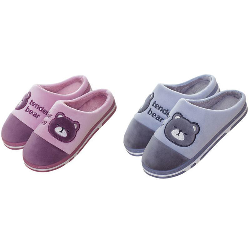 Thick-soled Non-slip Household Couple Slippers Warm Thick Plush Slippers Winter Unisex Indoor Cotton Slippers