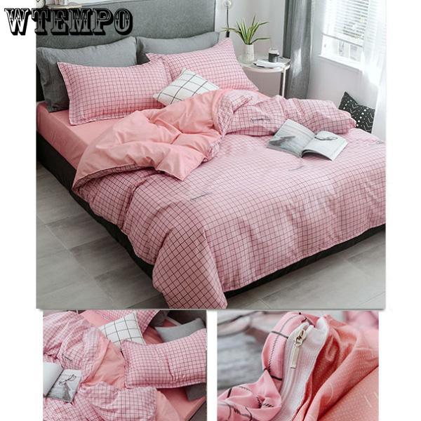 Bedding Set Printed Bed Linen Sheet Plaid Duvet Cover 240x220 Single Double Queen King Quilt Covers Sets Bedclothes