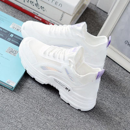 Spring Fashion Clearance Women's Breathable Net Shoes Hollow All-match Net Sports Shoes Student Flat White Shoes