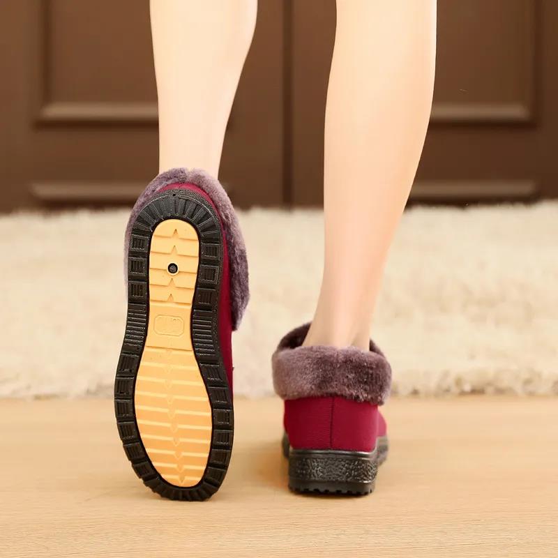 Winter Cotton Shoes Cloth Shoes Women's Flannel Surface Plus Velvet Thick Warm Shoes Beef Tendon Bottom Non-slip Shoes