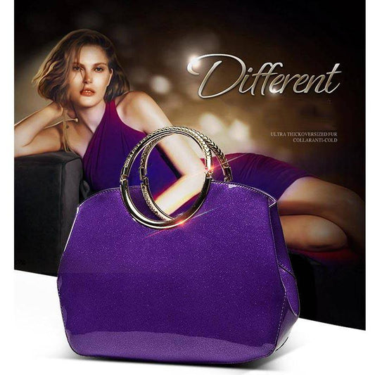 Bright Patent Leather Women Shoulder Bags Ladies Handbags Casual Top-handle Messenger Bag Tote Bag