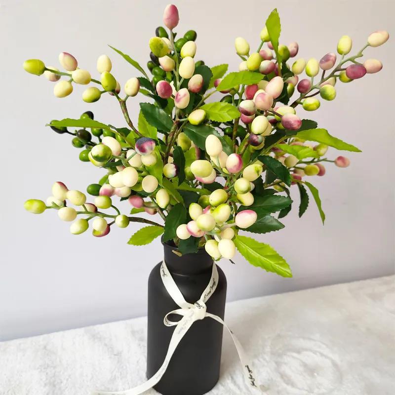 Berry Olive Fruit Bean Branch Christmas Simulation Flower Home Decoration Flower Wall Plant Wall Fake Flower Berry Ornaments