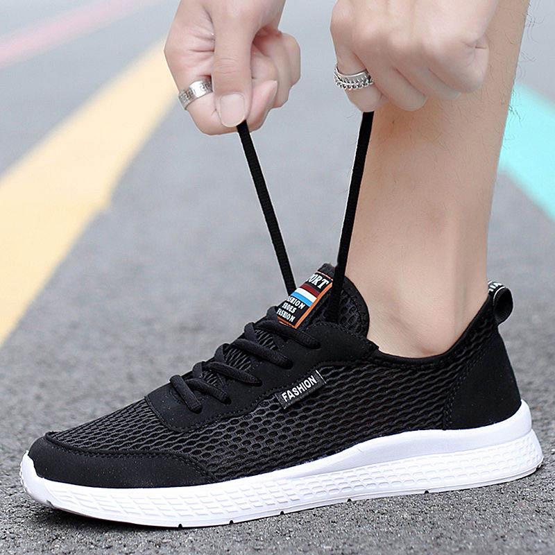 Plus Size 39-47 Summer Men Sneakers Lightweight Breathable Basketball Running Shoes Deodorant Flying Woven Mesh Casual Shoes