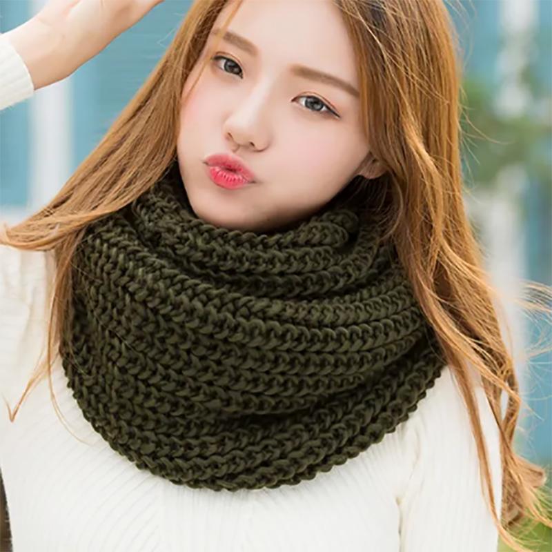 Korean Version of Thick Women's Scarfs Pullover Warm Scarf Women Autumn and Winter Woolen Winter