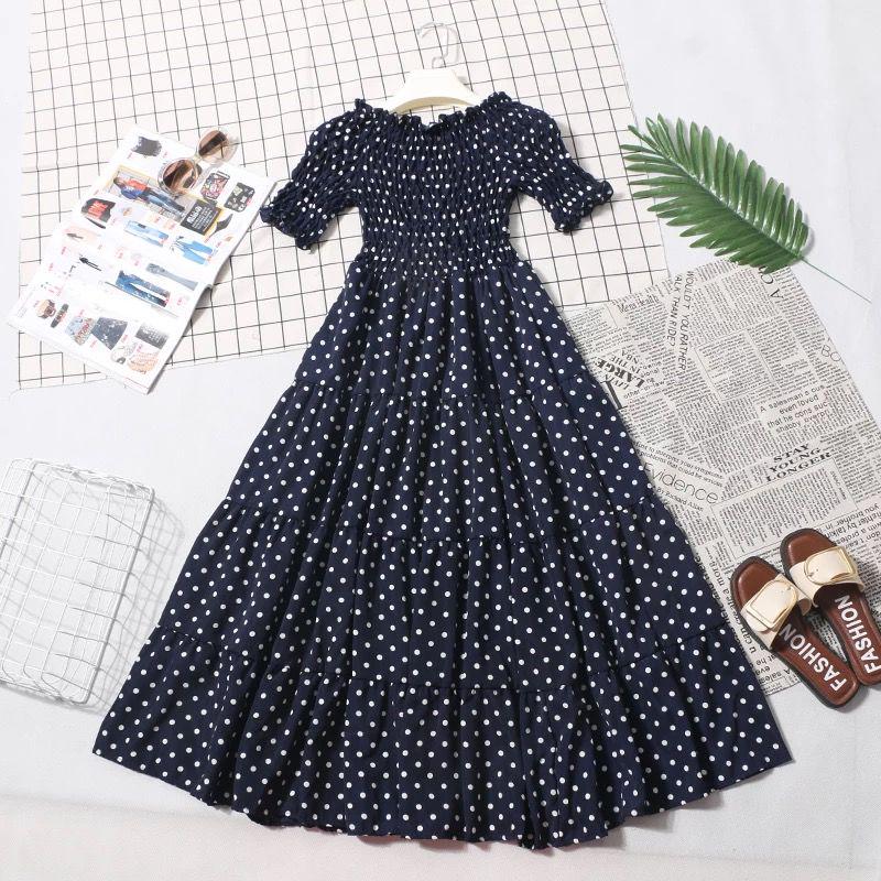 Femme Summer Dress 2020 Strapless Short Sleeve Retro Women Vintage Dresses Rockabilly Party Dress