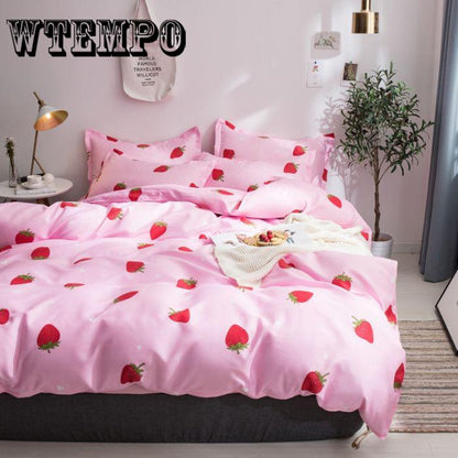 WTEMPO Brand Bedding Set Strawberry Printing Bedclothes Bedding Decor Comfortable Bedding Sets