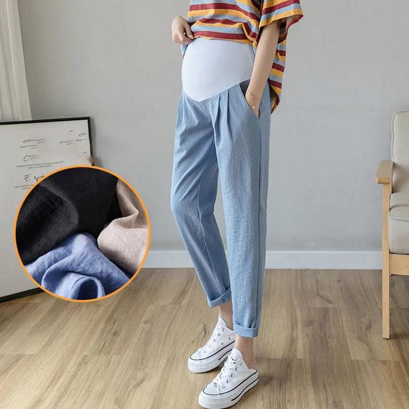 Pregnant Women's Pants Spring and Autumn Loose Fashion Trendy Moms Casual Women's Pants Summer Wear High Waist Belly Lift Summer Clothes