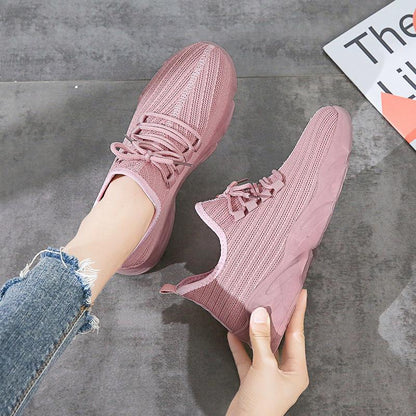 Spring and Autumn Fashion Women's Shoes Trend Wild Breathable Thick-soled Thin Sports and Leisure Running Women's Shoes