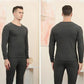 Men Winter Thermal Underwear Plus Velvet O-neck Tops Pants Tight Suit Thicken Windproof Comfortable Soft Lining Long Sleeve High Elasticity Slim