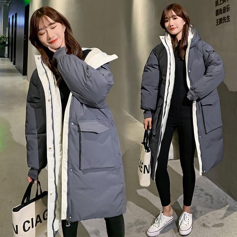 Women's Mid-length Cotton-padded Jacket Korean Style Loose Over-the-knee Cotton-padded Jacket Winter Student Thick Coat