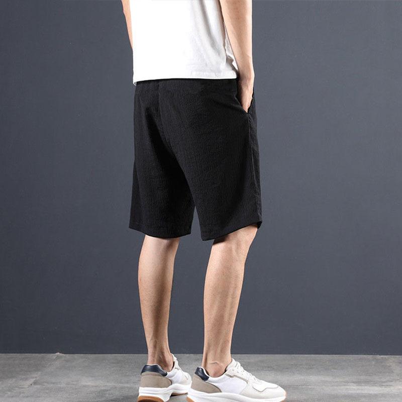 Ice silk cool five-point pants men's summer ultra-thin sweat-absorbing quick-drying breathable loose casual pants wild beach shorts