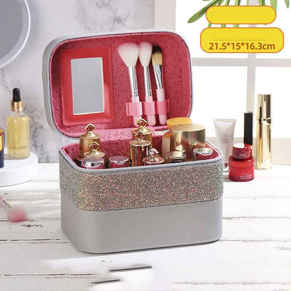 Cosmetic Bag Large Capacity Color Matching Multifunctional Portable Cosmetic Storage Box