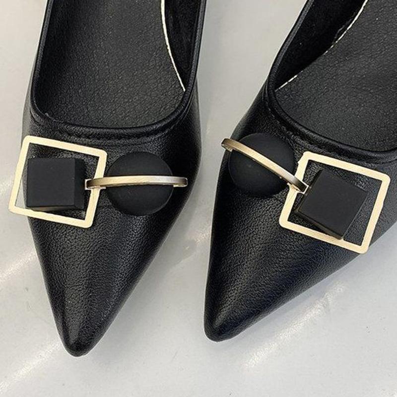 Genuine Leather High-heeled Stiletto All-match Work Women's Shoes Mid-heel Leather Shoes Pointed Toe Non-grinding Single Shoes