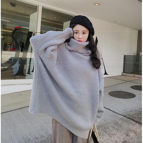 Women's Autumn and Winter Loose Wild Sweater Bottoming Shirt  Long Sleeve Round Neck Sweater