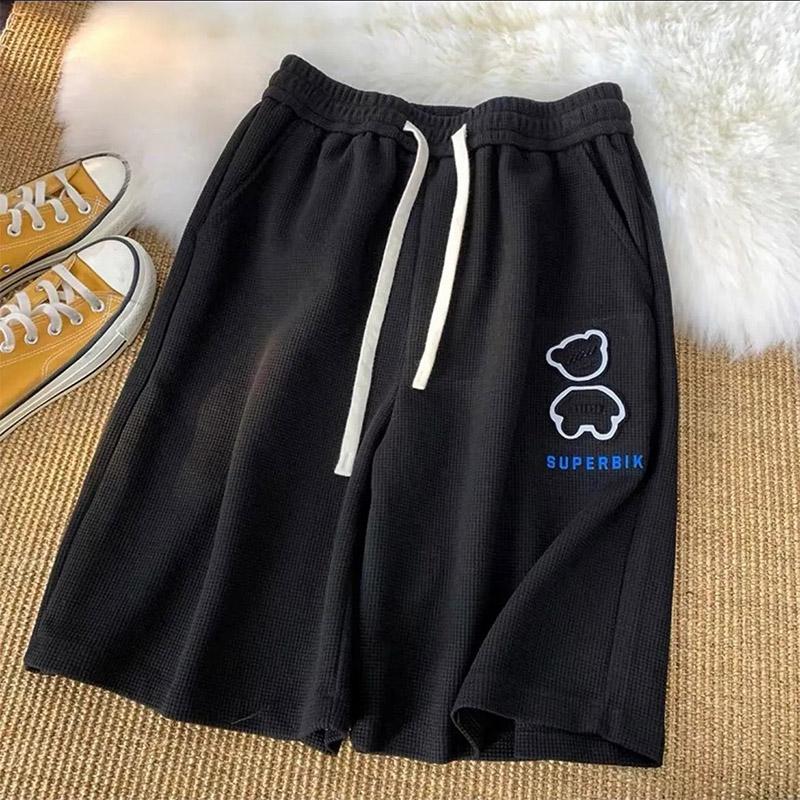 Summer Women's Thin Shorts Casual Sports All-match Middle Pants Bear Loose Wide-leg Ins Women's Five-point Pants