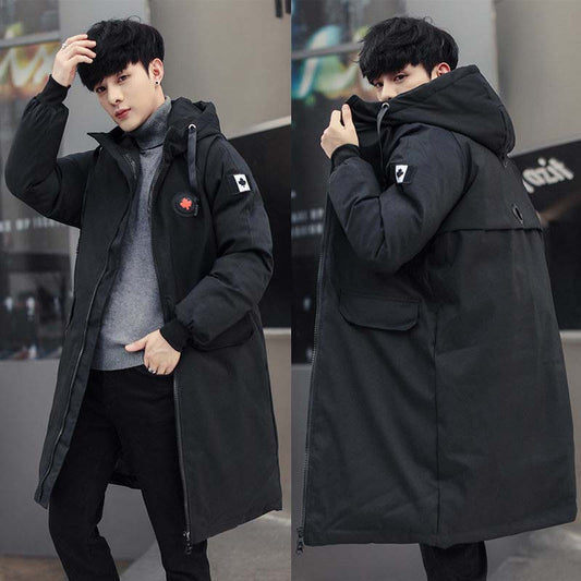 2021 New Cotton-padded Jacket Men's Winter Mid-length Thick Coat To Keep Warm and Large Size Youth Padded Jacket