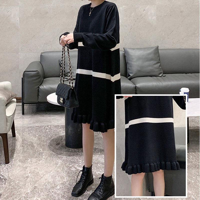 Spring and Autumn Loose Plus Size Sweater Fashion Knitted Casual Bottoming Shirt Slimming Women's Dress