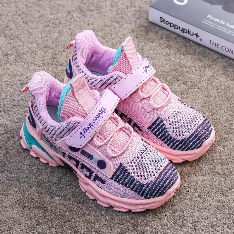 Kids Sport Shoes Waterproof Running Shoes Girls Sneakers Tenis Infantil Pink Breathable Antislip Children Shoes