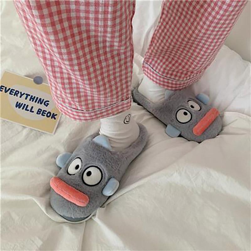 Cute Duckling Cotton Slippers To Keep Warm Autumn and Winter Flat Shoes Indoor Non-slip Cotton Shoes Soft Shoes