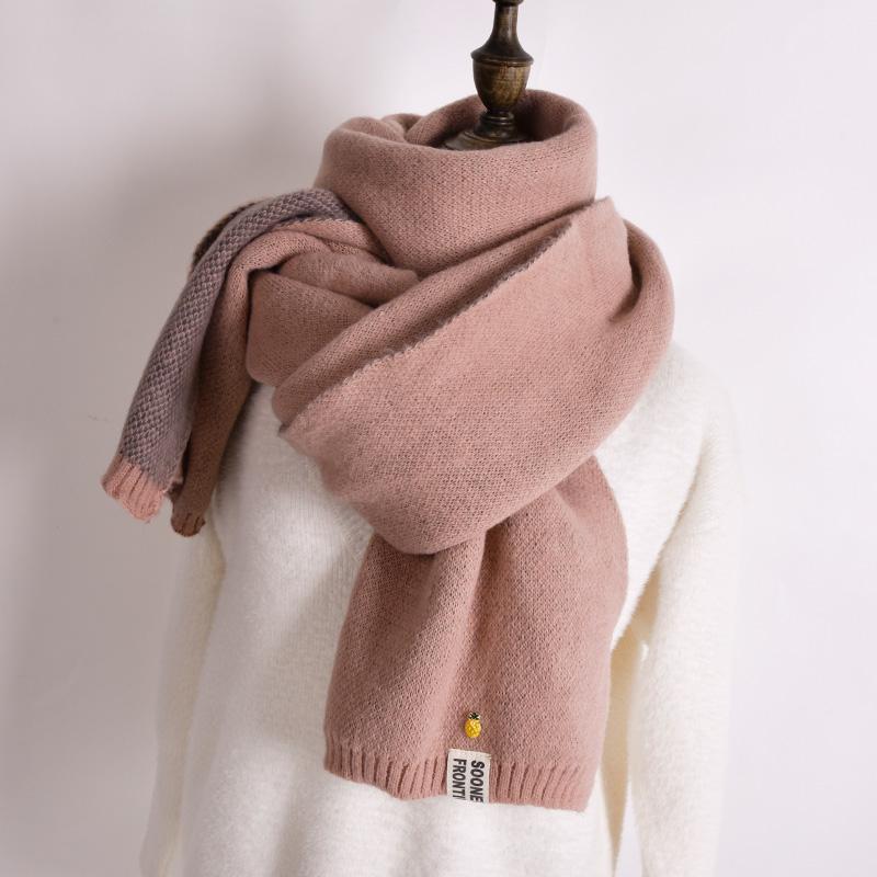 Women Scarves Lady Winter Thicken Warm Soft Pashmina Shawls Wraps Female Knitted Wool Long Scarf