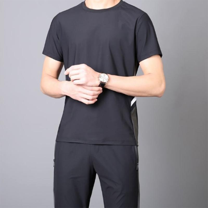 Silky Soft Q Elastic Ultra-thin Quick-drying Ice Silk Two-piece Summer High-end Men's Casual Sports Suit Trend