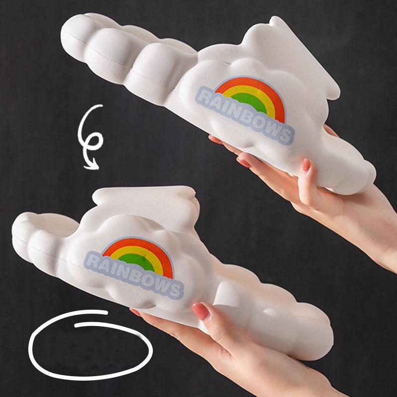 Slippers Women Cloud Summer Home Non-slip Couple EVA Thick Bottom Indoor Rainbow Sandals Men Summer Outer Wear