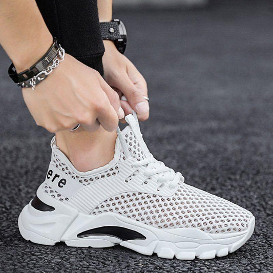 Summer Men's Mesh Shoes Breathable Thin All-match Sneakers Hollow Running Casual Mesh Shoes