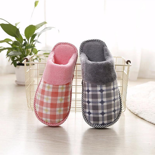 Men shoes winter Slippers Suede Gingham Plush Velvet Indoor shoes for Men Home Slippers 2021 Non slip Waterproof Male slipper