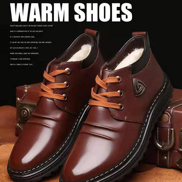 Boots Men Leather Shoes Winter Boots High Quality Fur Snow Boots Men Boots Ankle Boots for Men