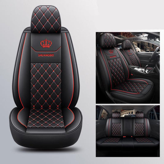 Crown Leather Car Seat Cushion Universal Seat Cushion Winter Warm and Comfortable Mat for Car Truck SUV RV