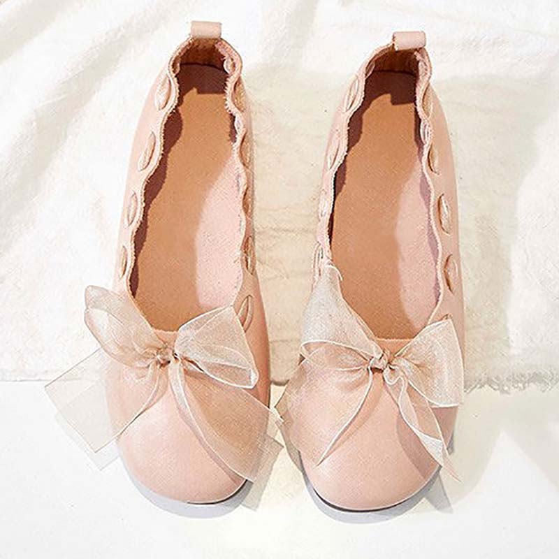 Single Shoes Women Spring Shallow Mouth Flat All-match Fairy Summer Popular Ribbon Gentle Shoes