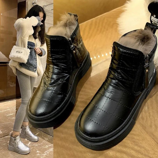 2021 Winter Non-slip and Velvet Warm High-top One-step All-match Short Boots