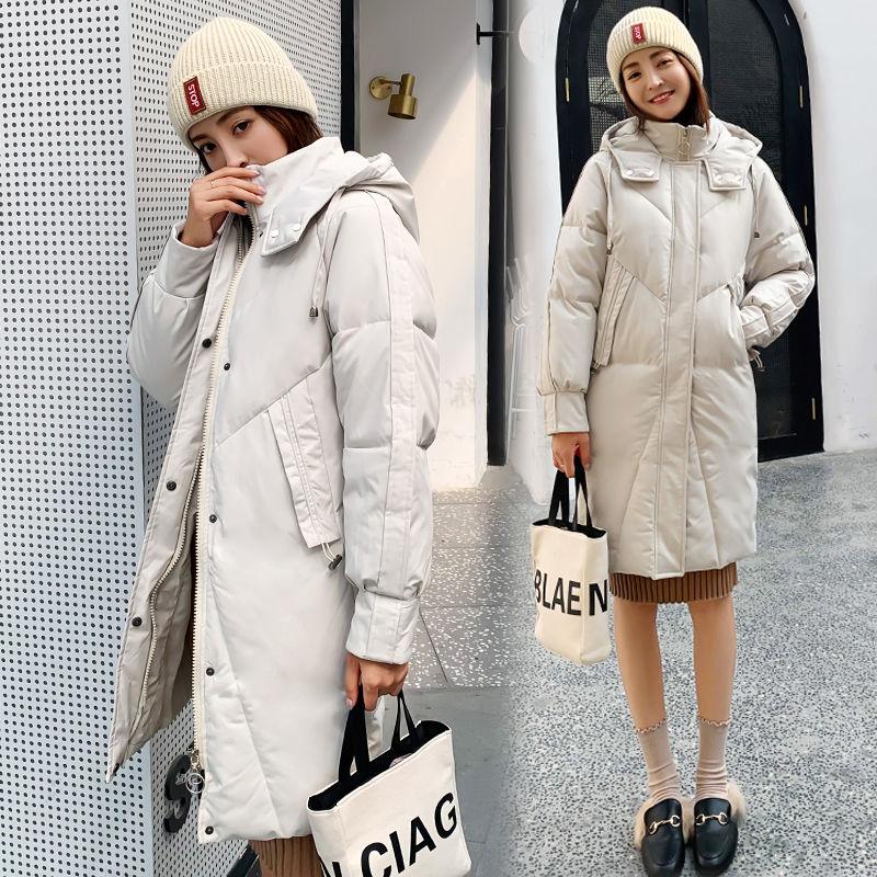 Winter Fashion Women's Mid-length Bread Jacket Korean Loose Hooded Plus Size Student Mother Jacket