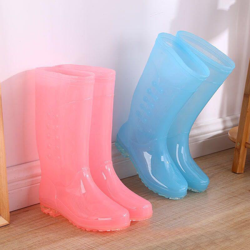 Rain Boots Women's High Tube Thick Bottom Non-slip Waterproof Shoes Women's Fashion Rubber Shoes Work Water Boots