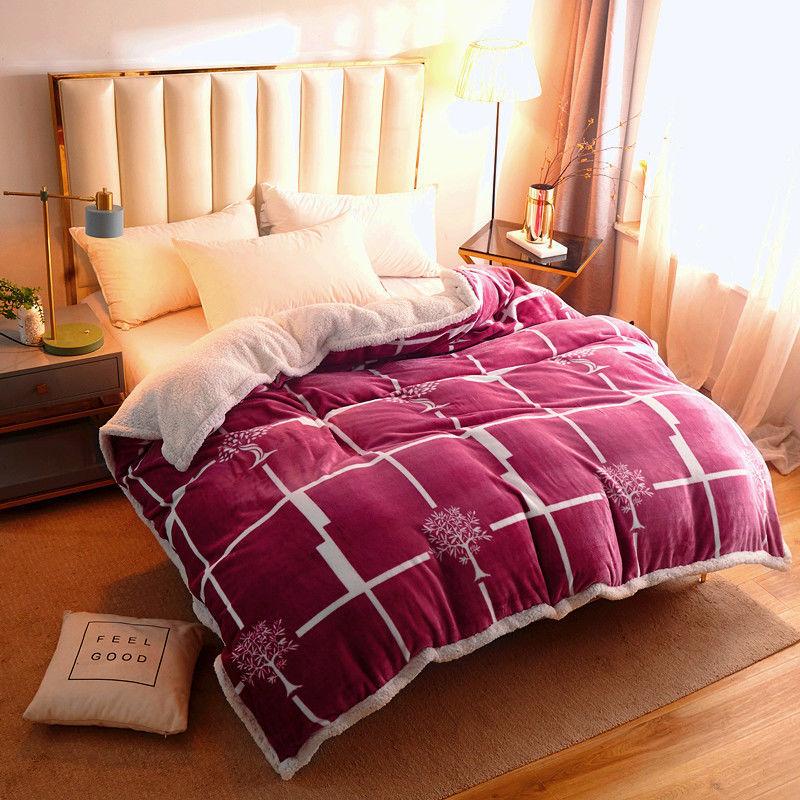 Winter Thick Double Layer Lamb Wool Multifunctional Blanket Duvet Cover Blanket Single Sheet Flannel Duvet Cover Warm Travel Blanket Zipper Bedspread