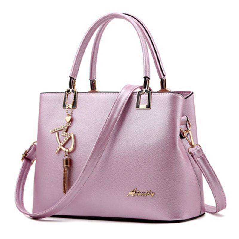 Women's Fashion High Capacity Multiple Compartments Hardware Pendant Shoulder Zipper Messenger Bags