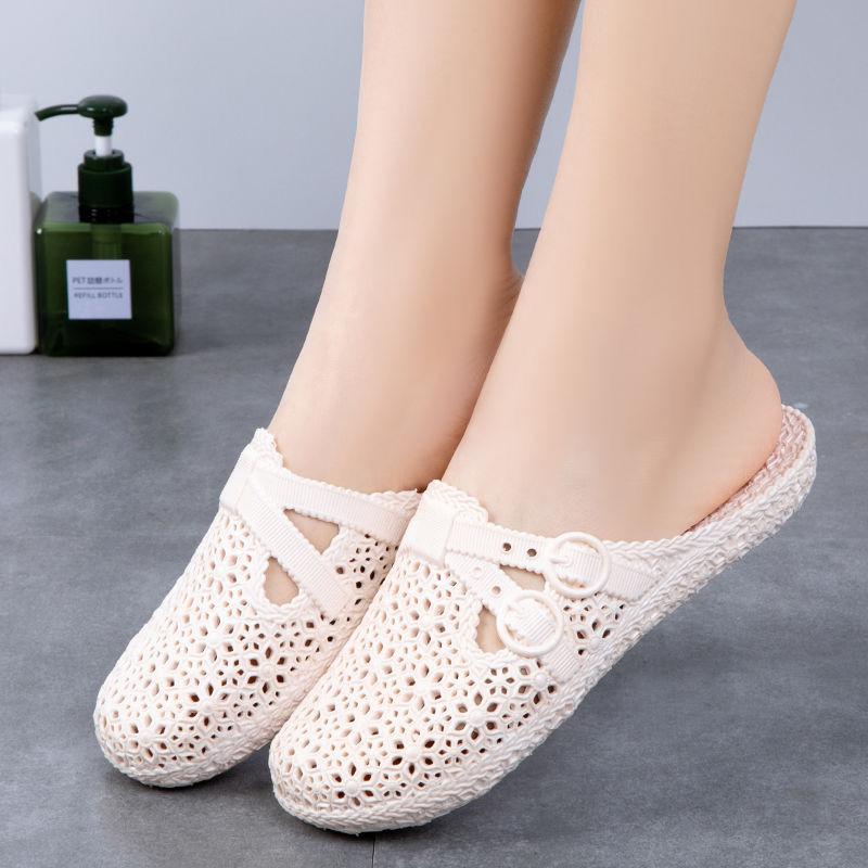 Summer Hole Shoes Beach Bathroom Indoor Garden Sandals Slippers Women Wear Non-slip Baotou Breathable Home